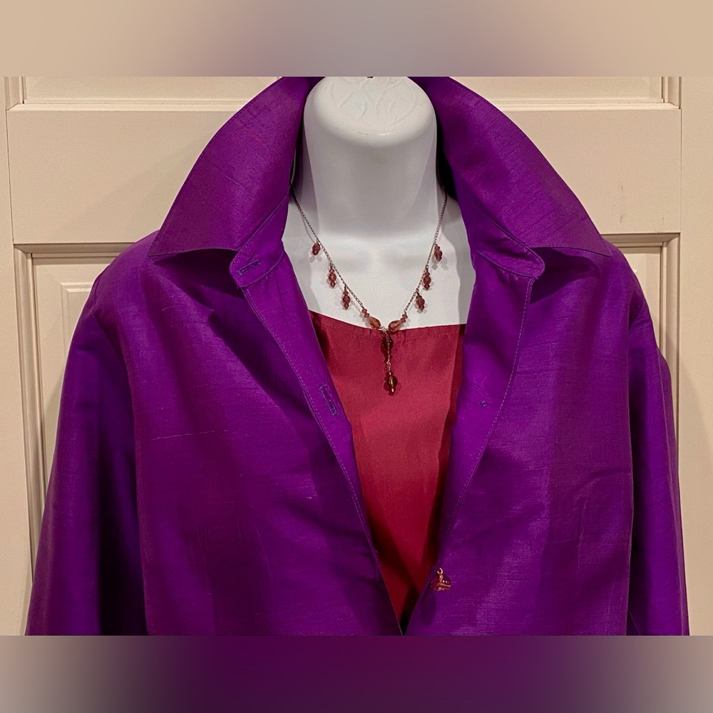 Morgan Kari Designs vintage purple cut glass necklace and earrings